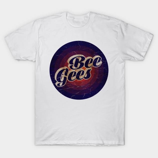 BEE GEES - VINTAGE BLURN CIRCLE T-Shirt by GLOBALARTWORD